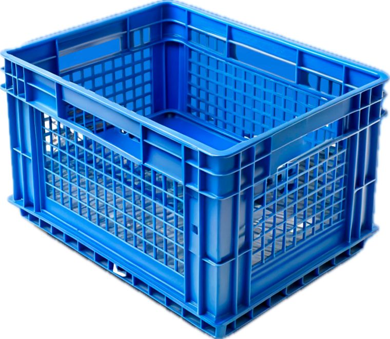 Caixa plástica retornável representando o ativo controlado pela Tauryon